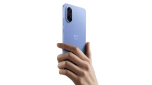 OnePlus Nord CE 5 in Nexus Blue held in hand